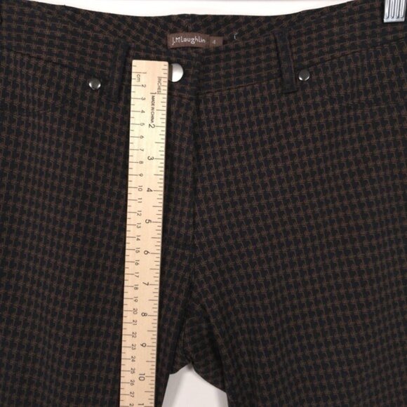 J.McLaughlin Women's Pants Size 4 Rayon Blend Stretch Brown Geometric Print - Picture 4 of 12
